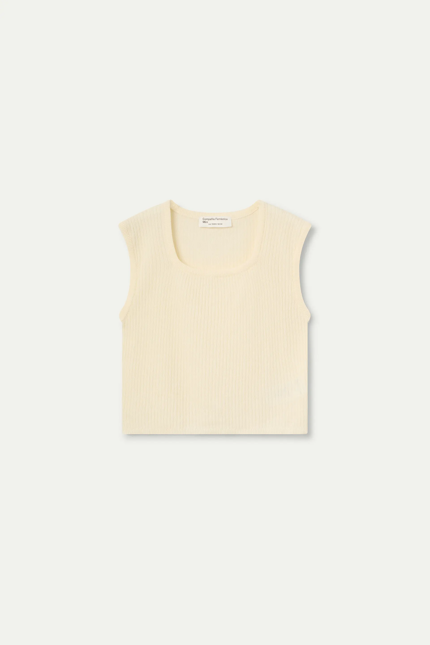 off-white short-sleeved knit top for girls