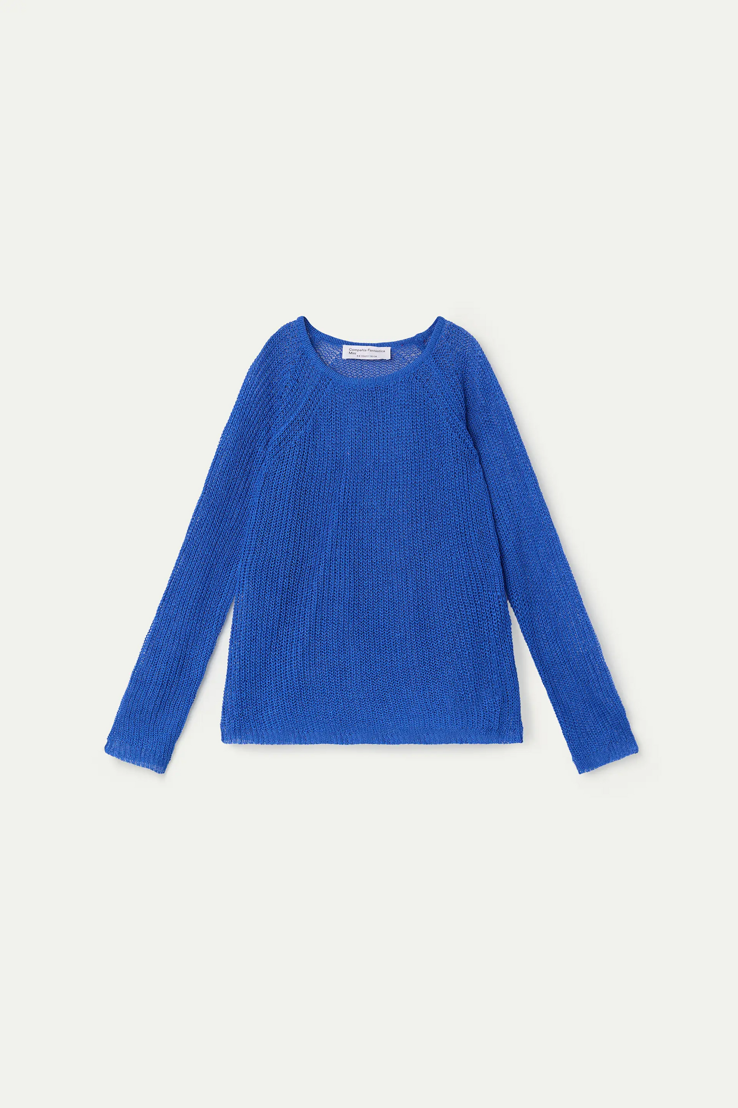 Blue long-sleeved knit sweater for girls