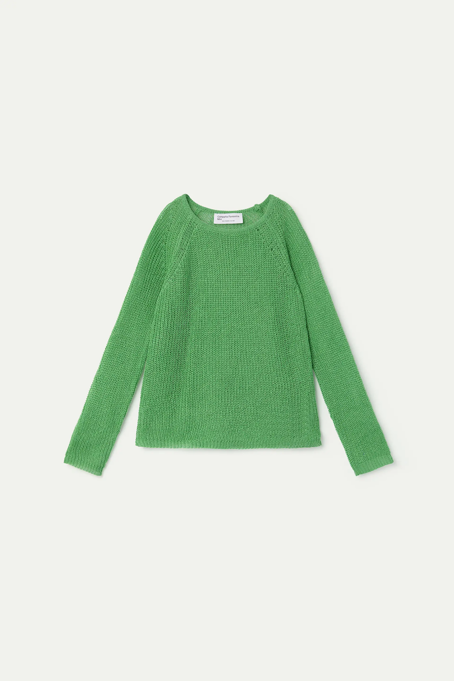 Jersey punto verde manga larga de niña