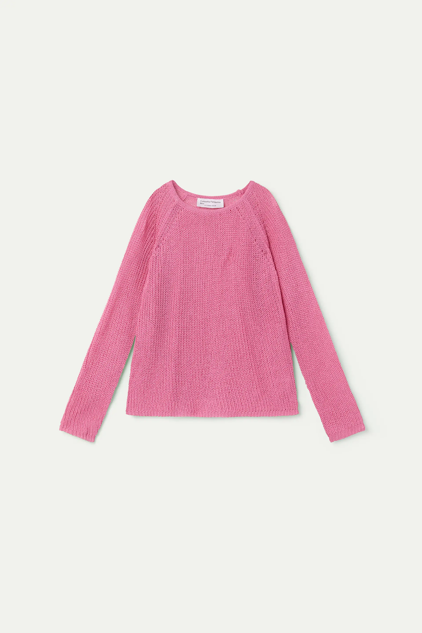 Pink long-sleeved knit sweater for girls