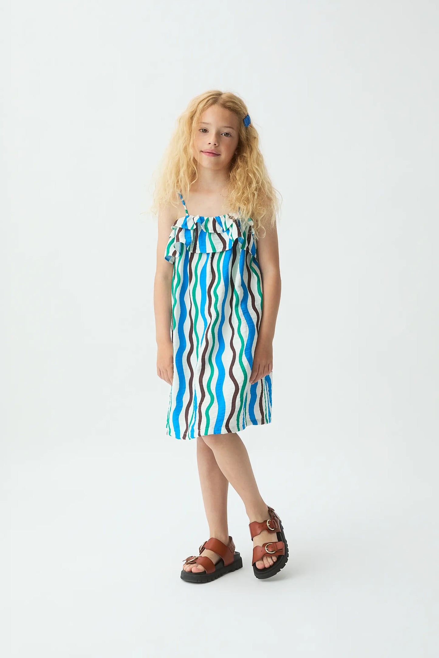 Short dress for girls with Sea &amp; Mountain print