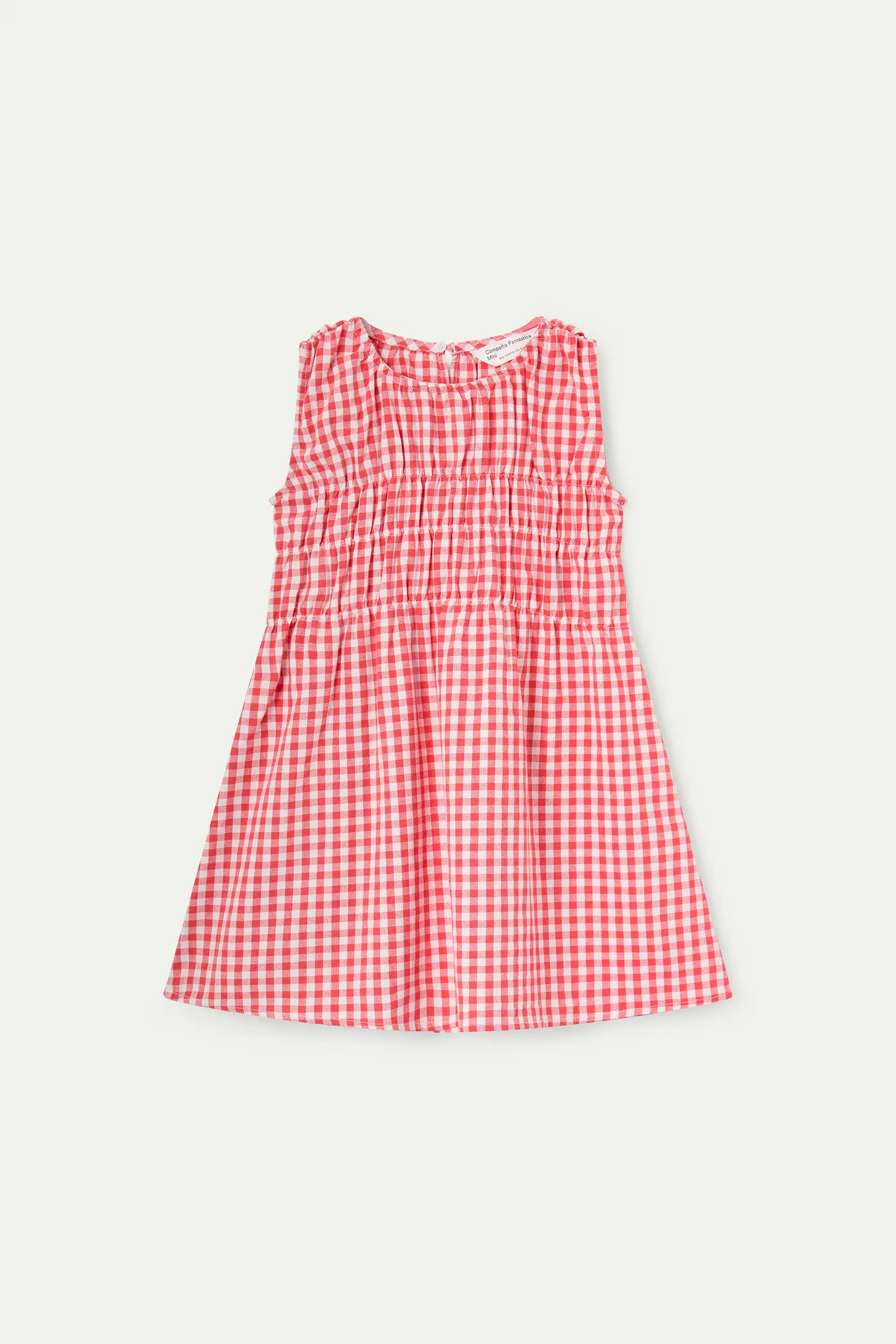 Short dress for girls with red gingham print
