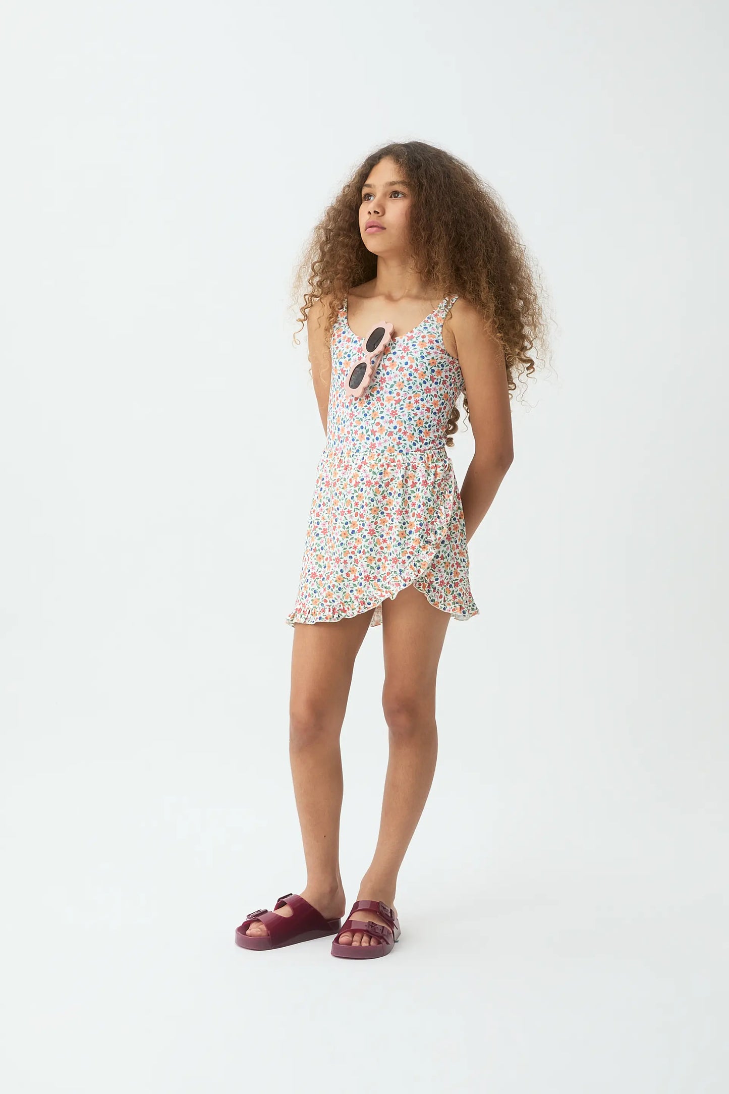 Lily Small print sarong short skirt for girls