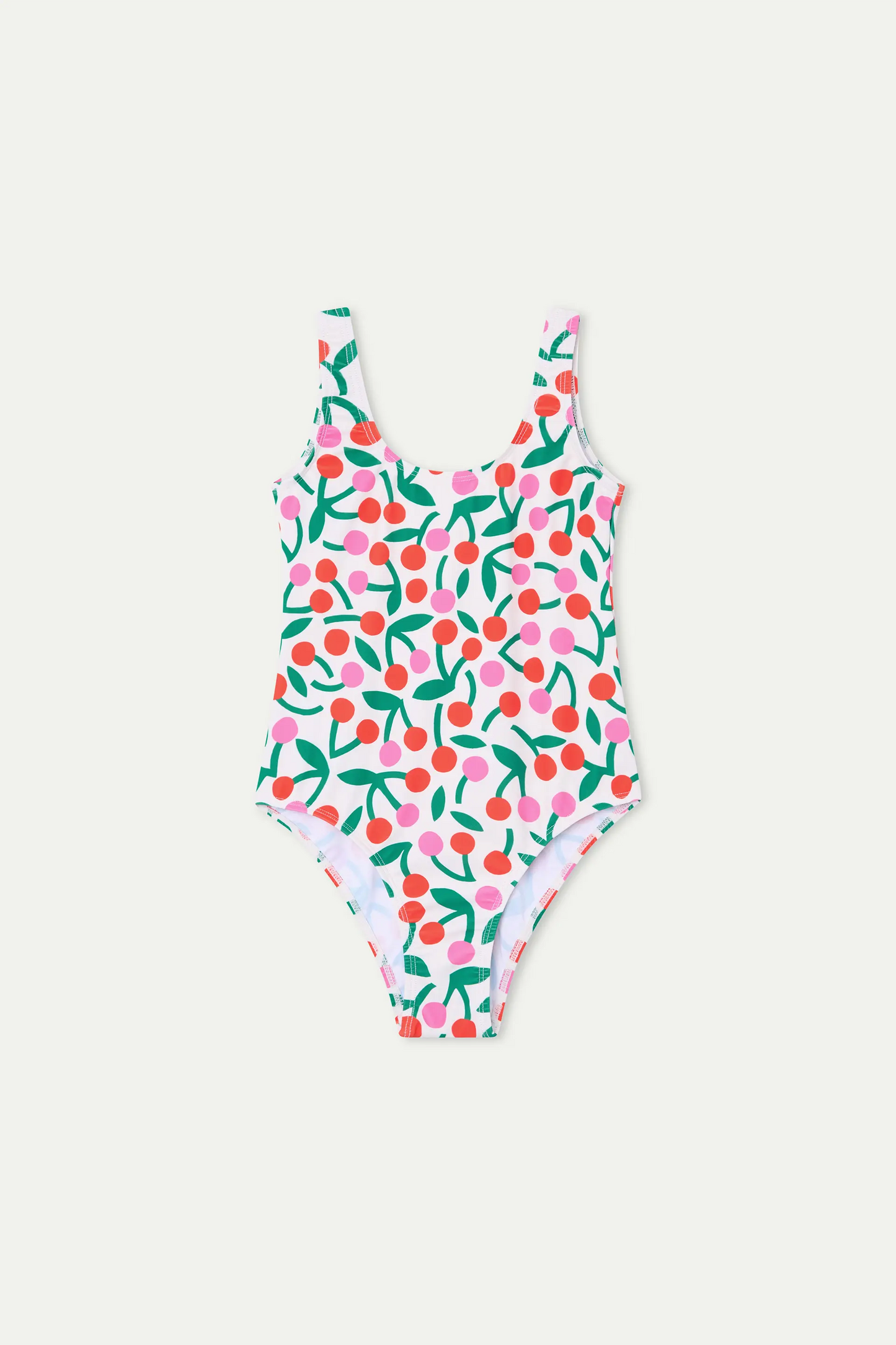 Girl's swimsuit with burgundy print