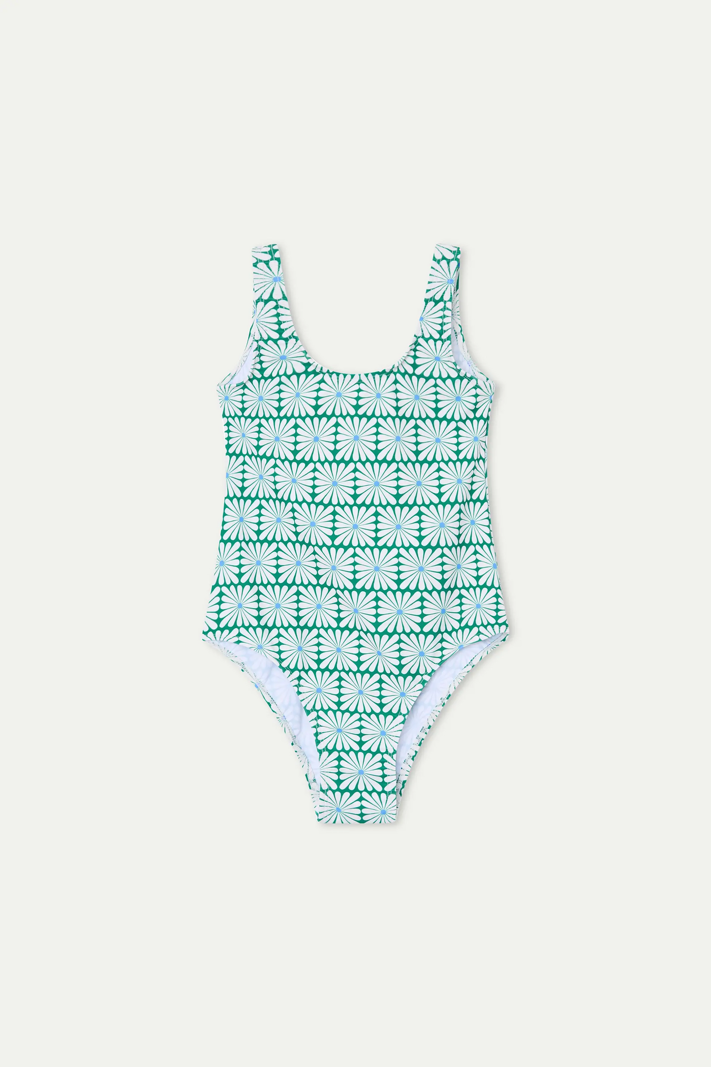 Bañador de niña con estampado Olive Flower Green