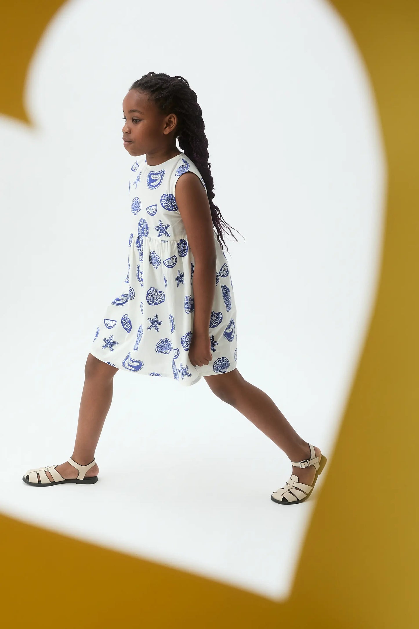 Vestido corto de niña 100% algodón estampado Lobster