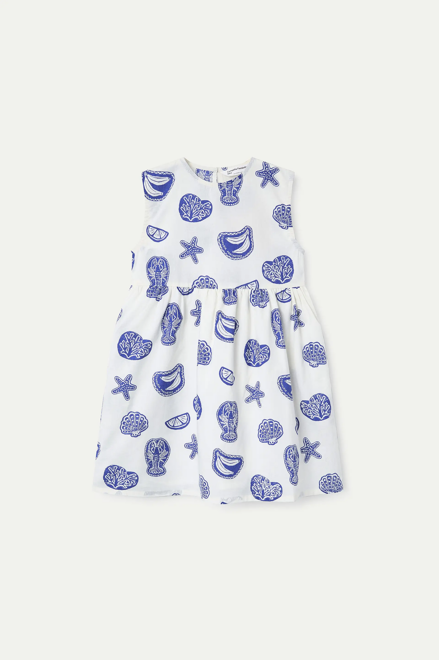 Vestido corto de niña 100% algodón estampado Lobster