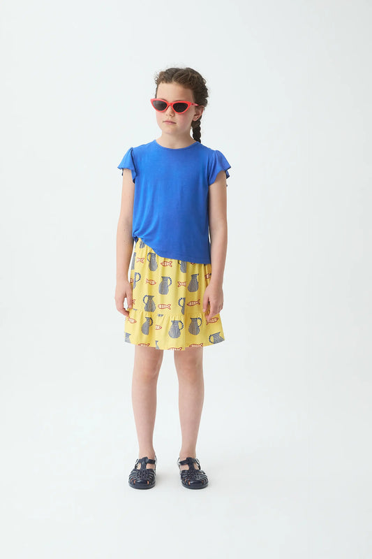 Camiseta de niña manga corta azul