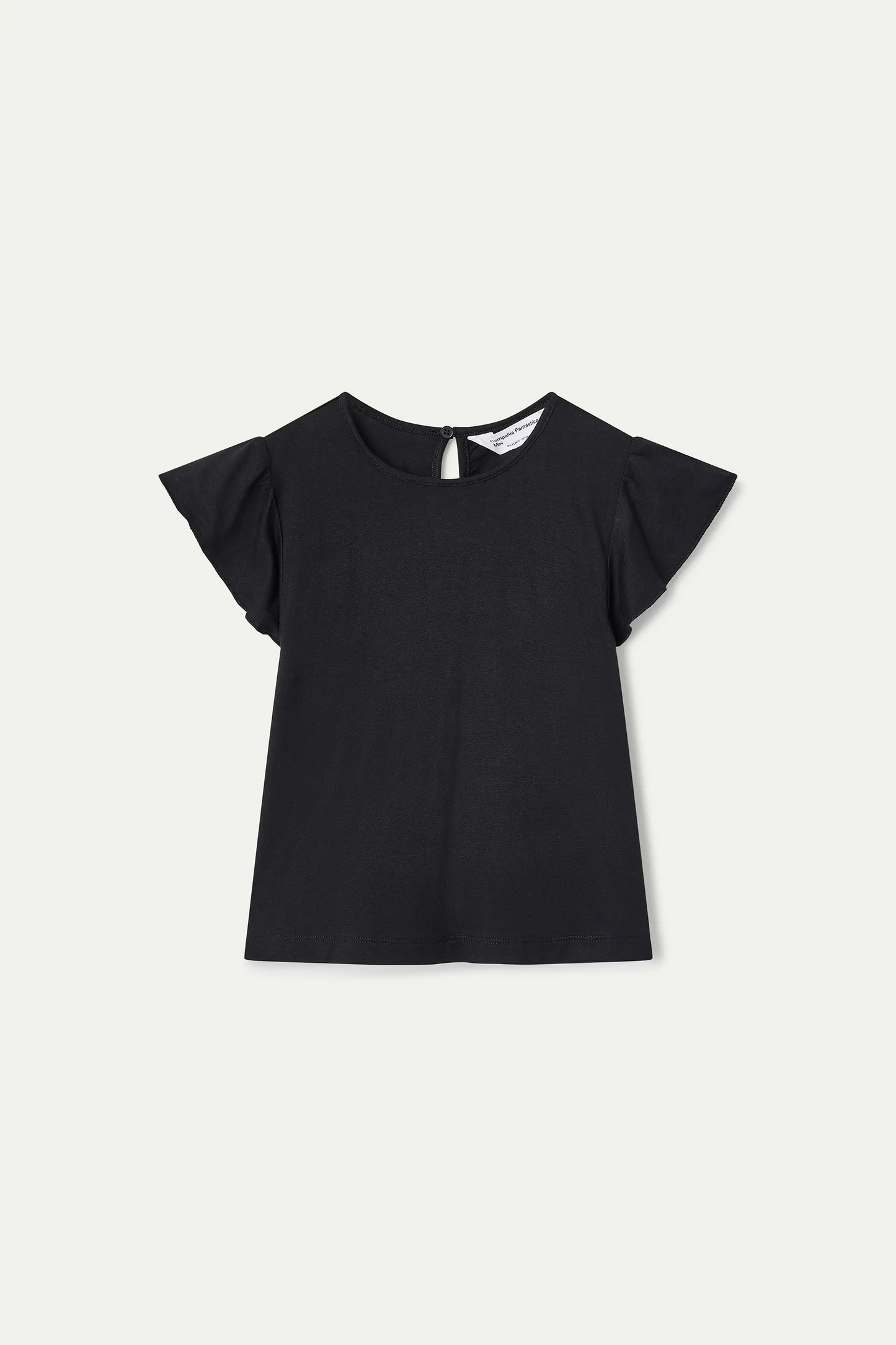 Black short-sleeved t-shirt for girls