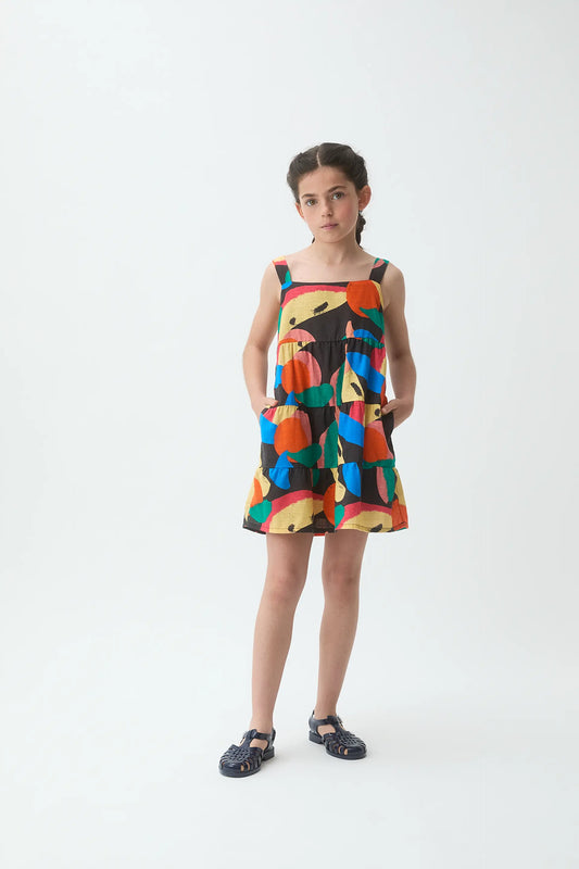 Vestido corto de niña con estampado Tutti Frutti Big
