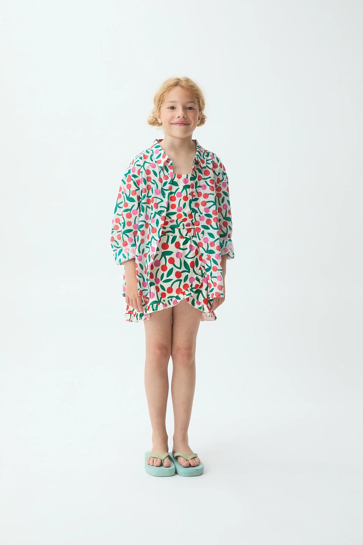 Camicia da bambina con stampa bordeaux