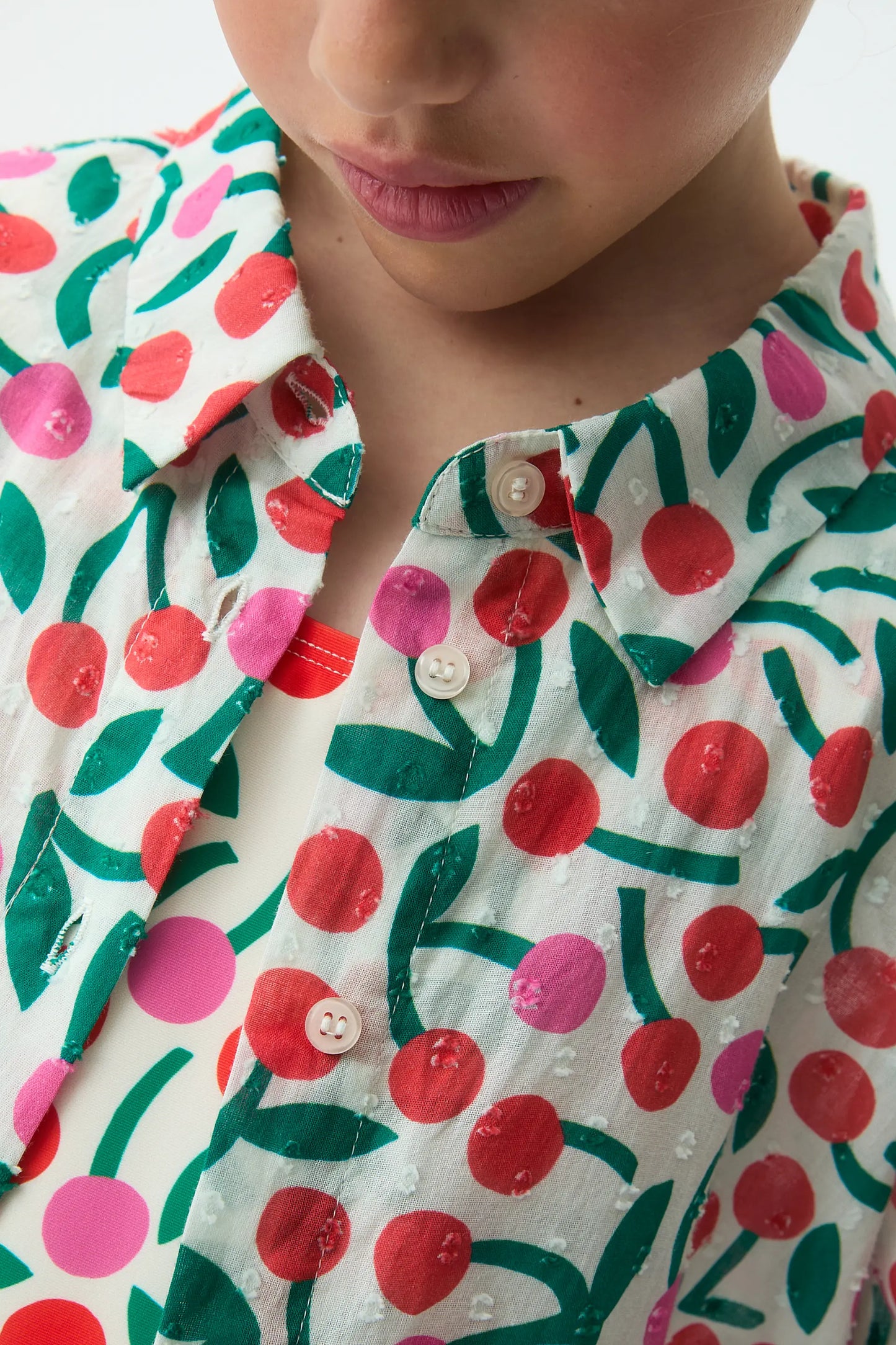 Camicia da bambina con stampa bordeaux