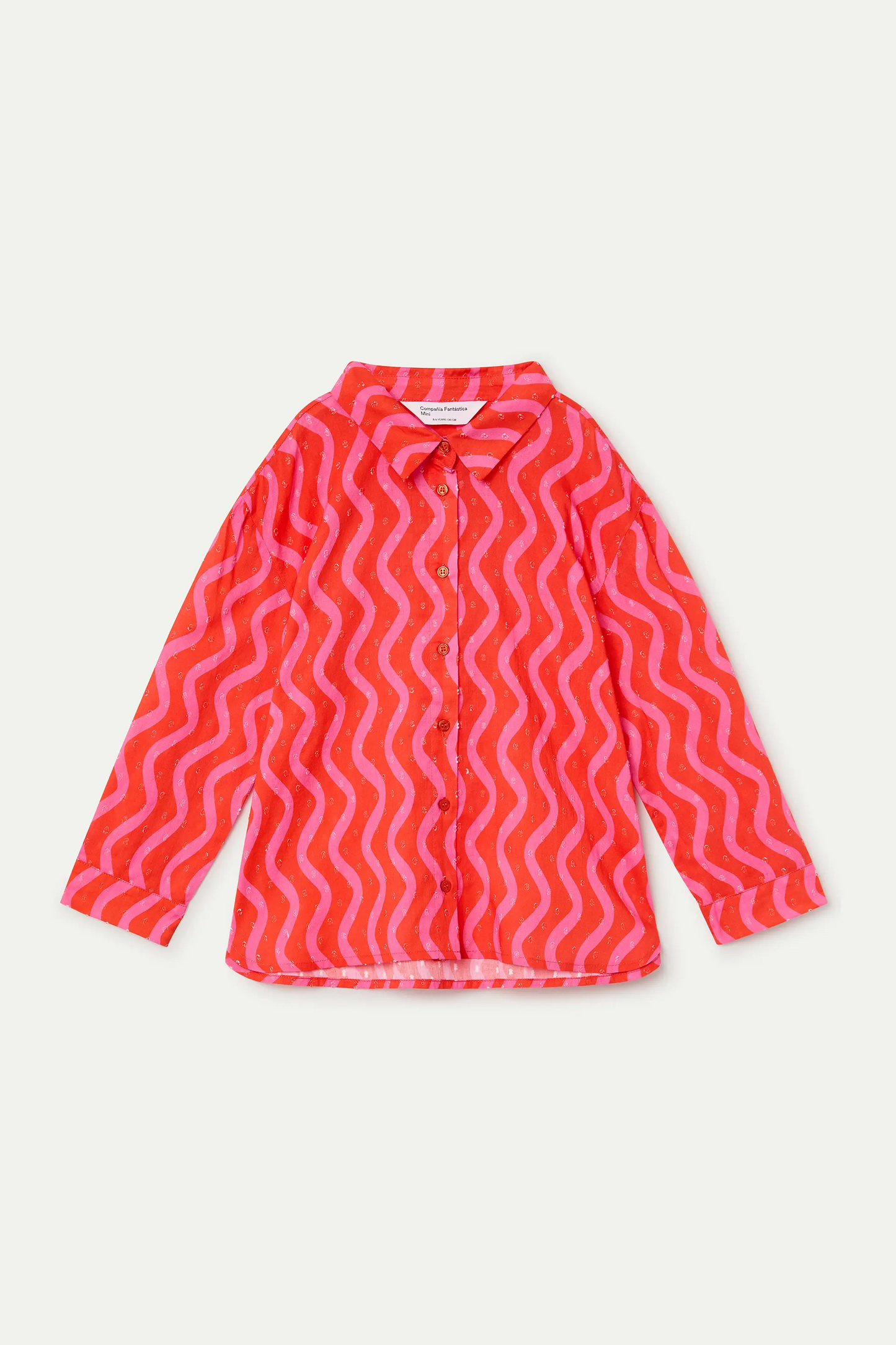 Camisa de niña con estampado Wave Red & Pink