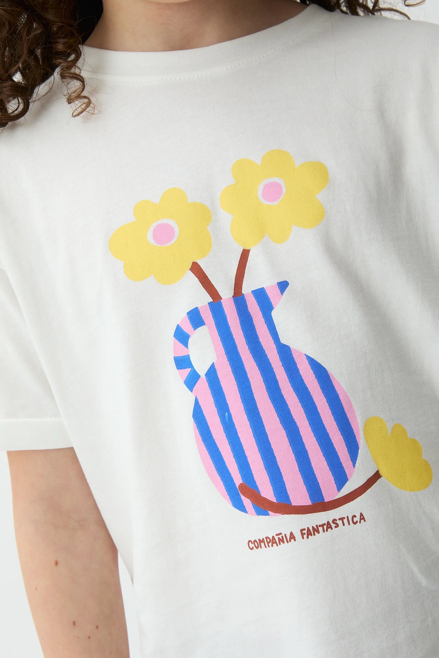 Girls' 100% cotton t-shirt with vase print "Fantastic Company"