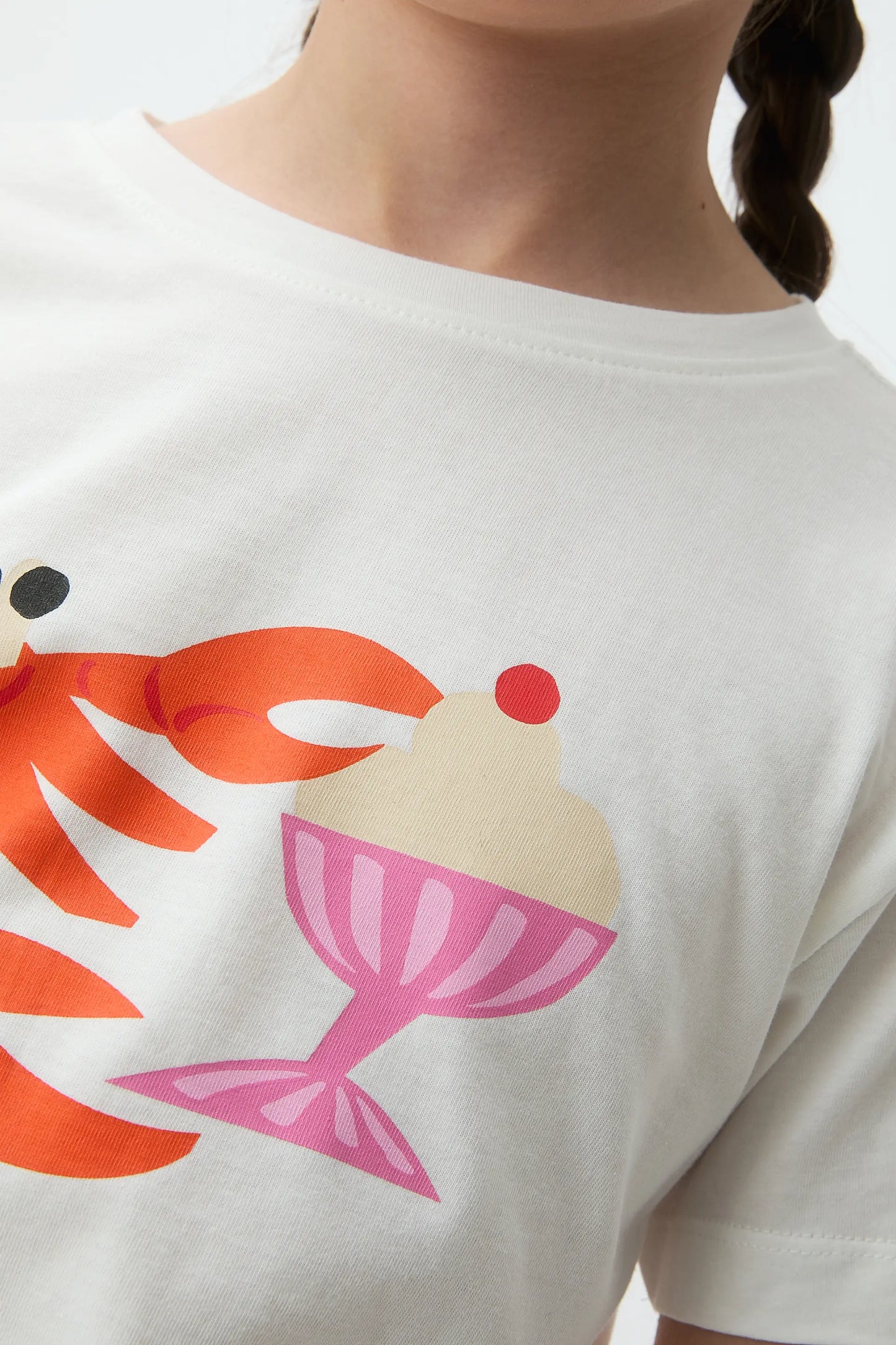 Girl's 100% cotton t-shirt with lobster print