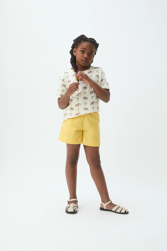 Girl's 100% cotton t-shirt with elephant print