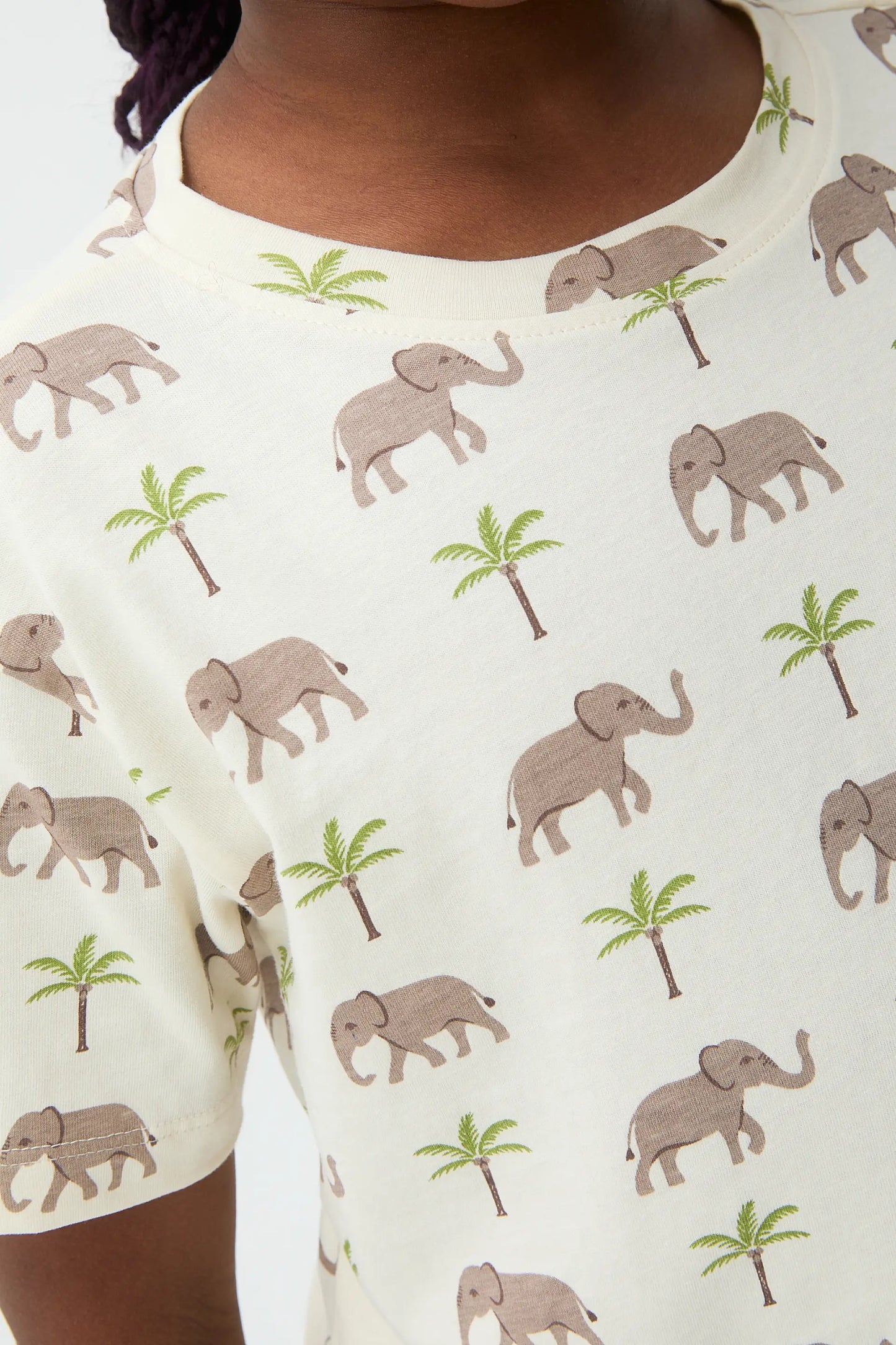 Camiseta de niña 100% algodón con estampado Elefante