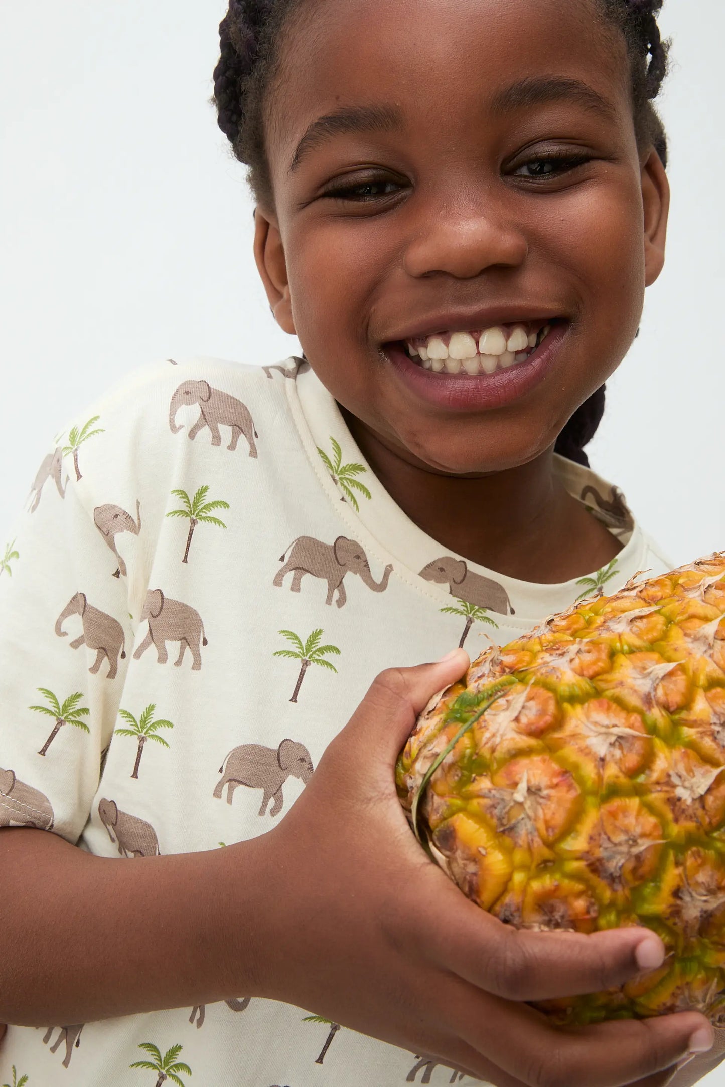 Camiseta de niña 100% algodón con estampado Elefante