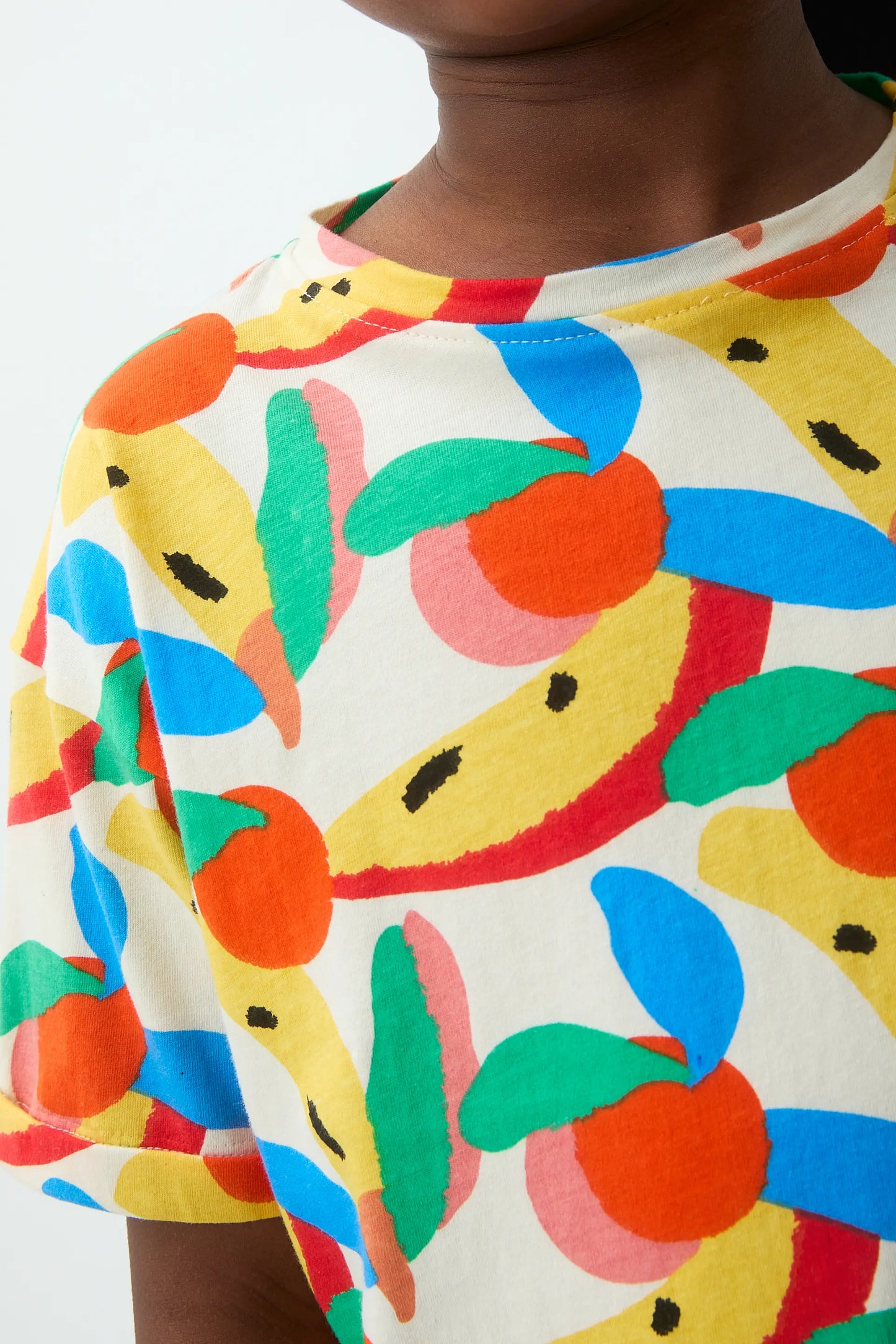 Girls' 100% cotton T-shirt with Tutti Frutti print