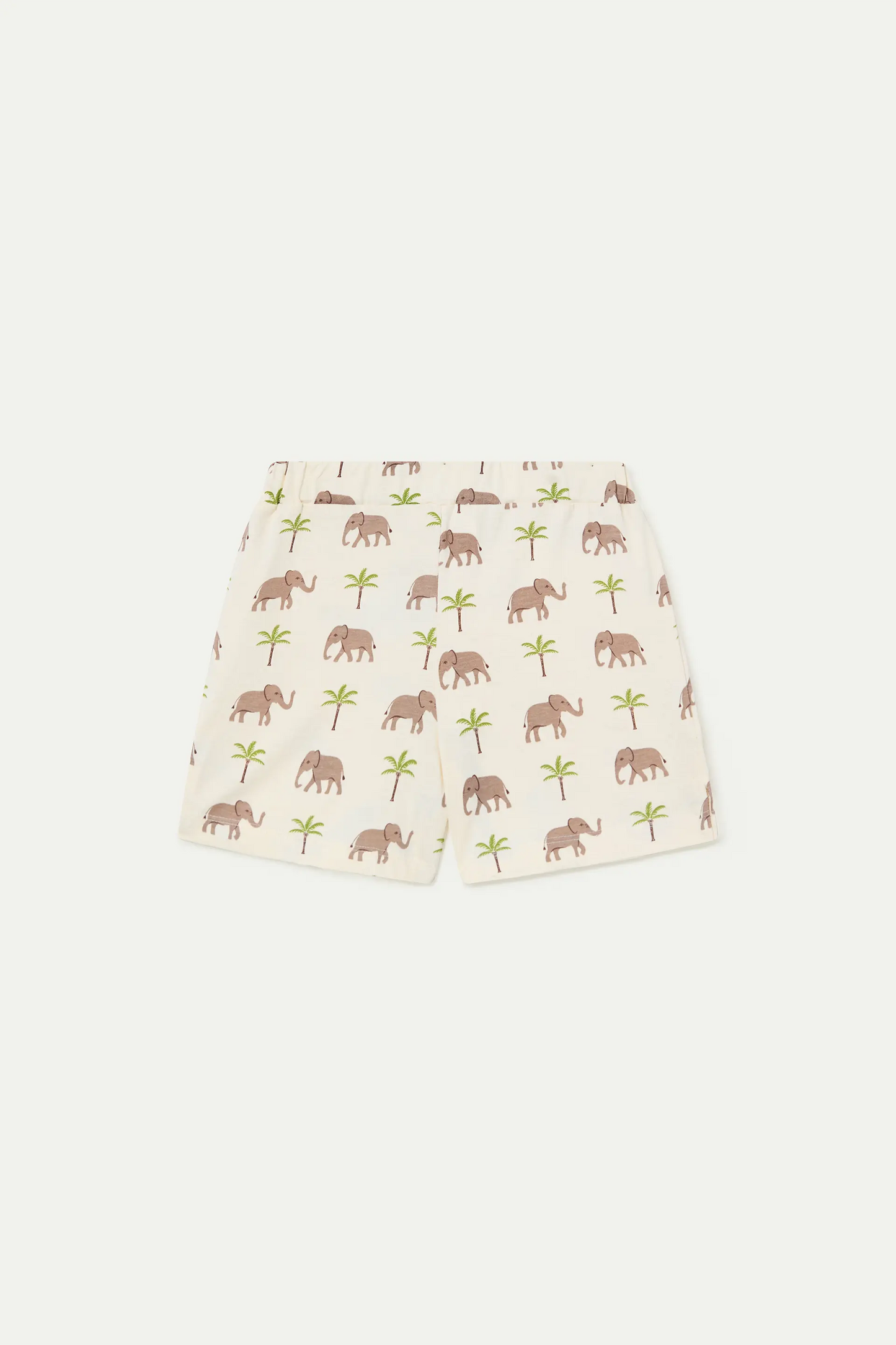Girls' 100% cotton shorts with elephant print