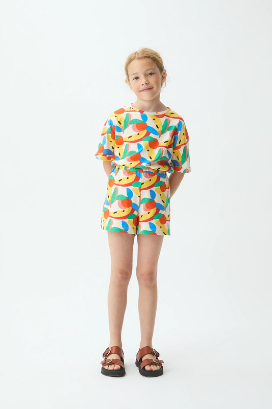 Shorts de niña 100% algodón con estampado Tutti Frutti