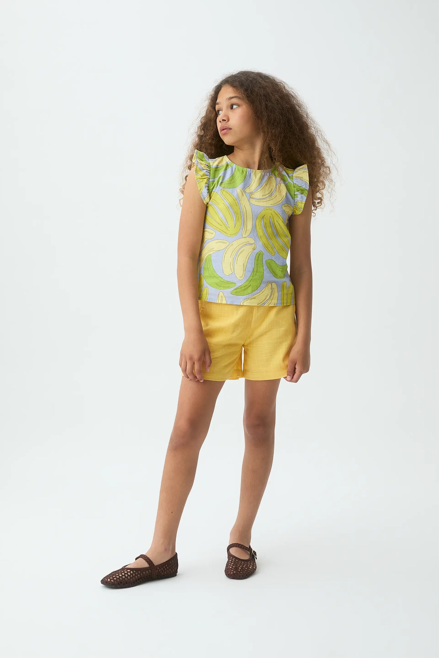 Girl's top, 100% cotton, with guinea print