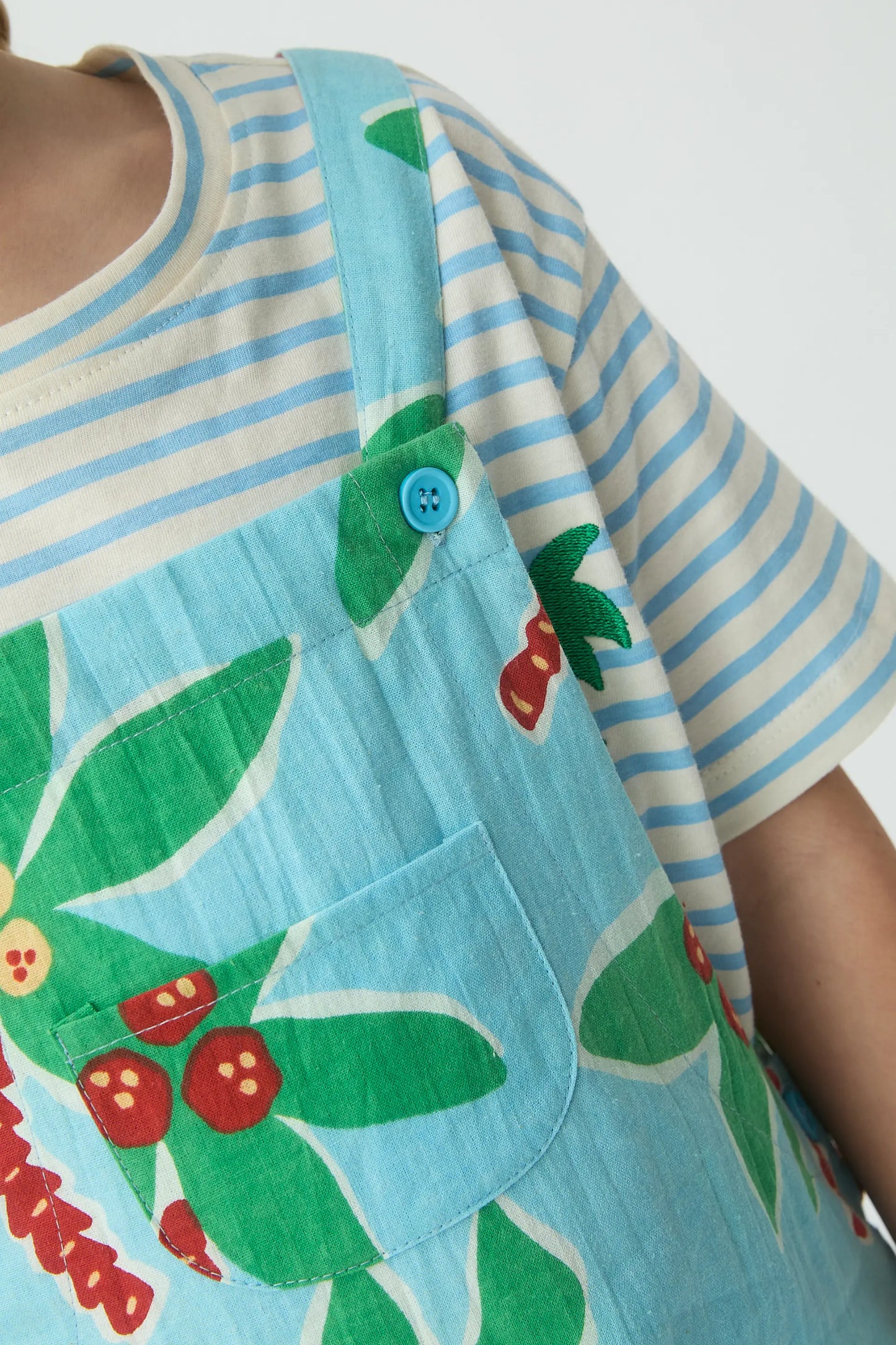 Salopette bambina, 100% cotone, con stampa cocco, taglia Small