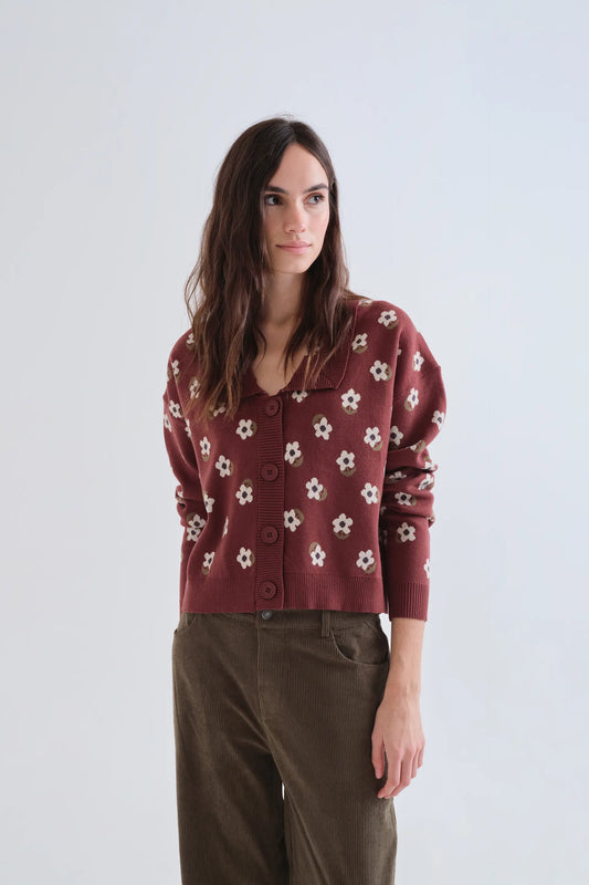 Cardigan con stampa Santini