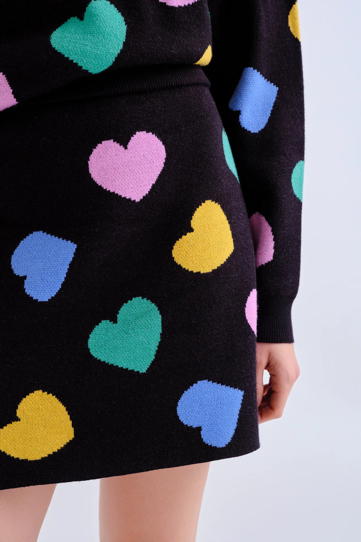 Falda corta de punto con estampado Candy