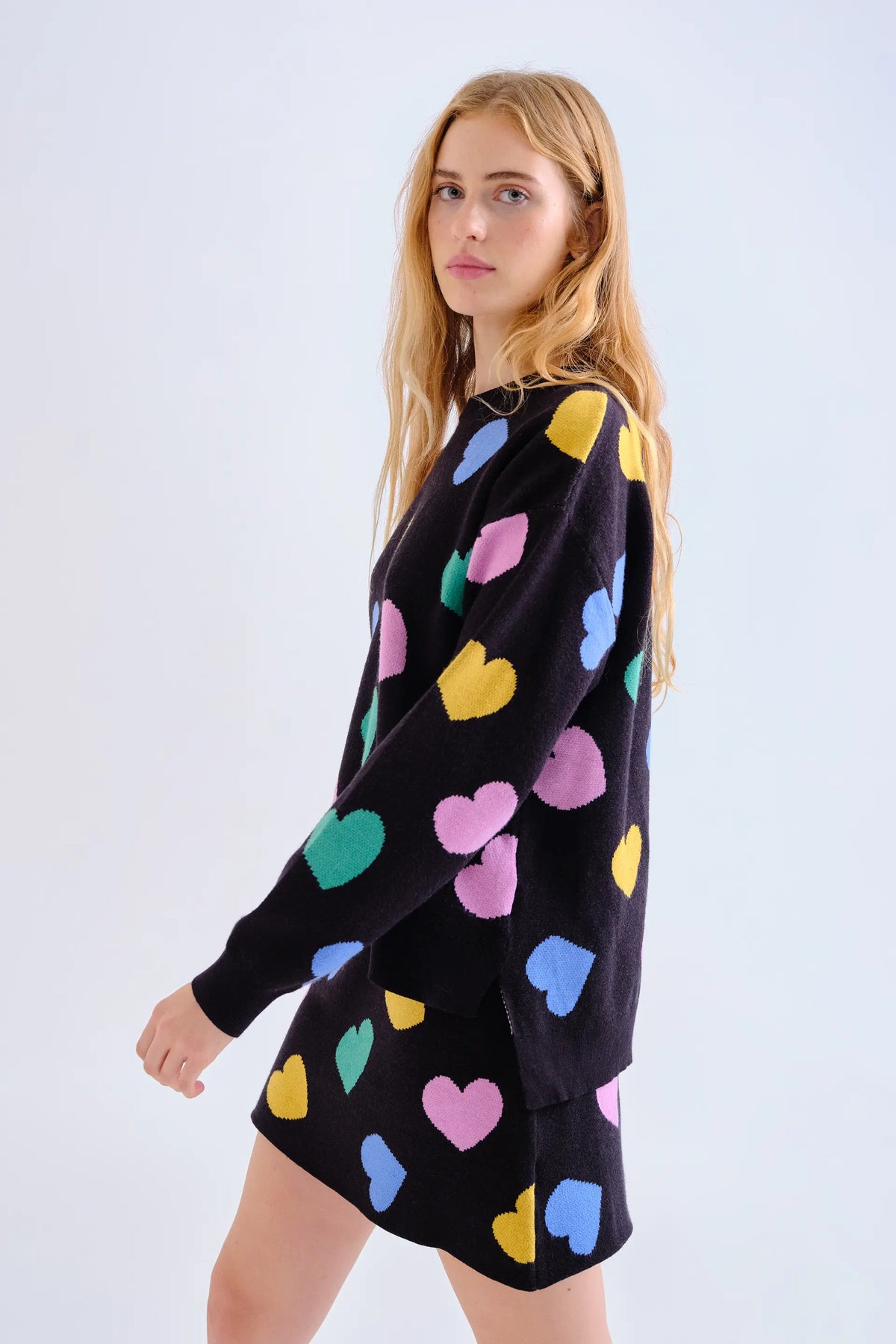 Falda corta de punto con estampado Candy