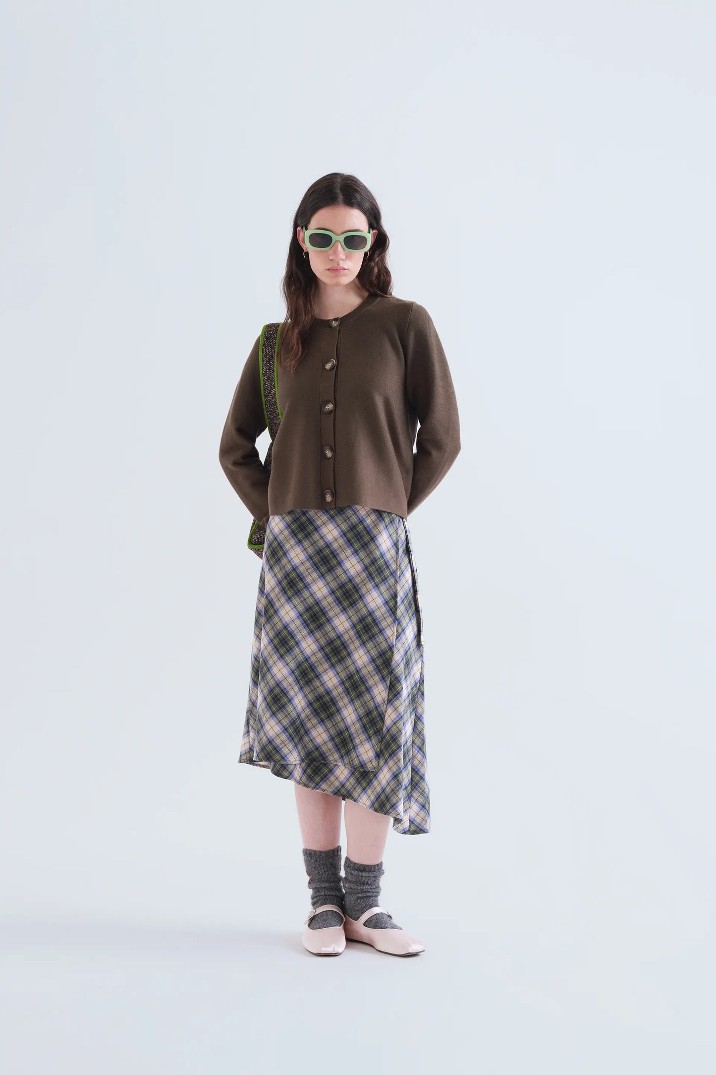 Cardigan basico verde scuro