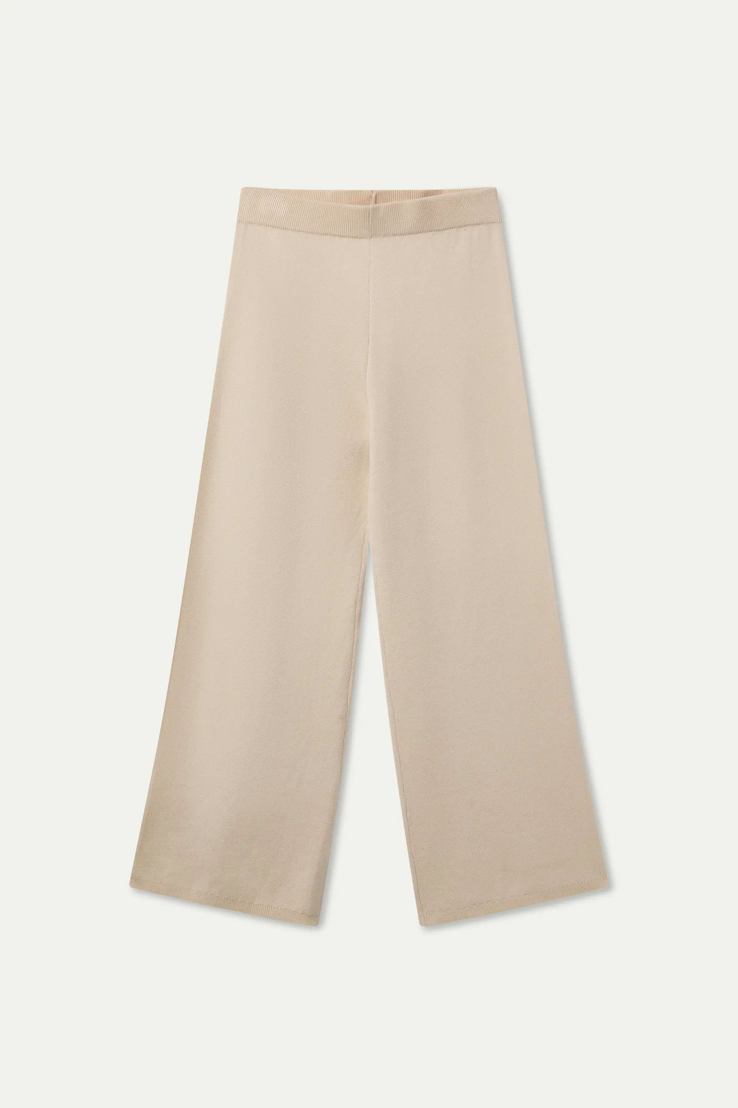 Pantalón básico de punto blanco crudo