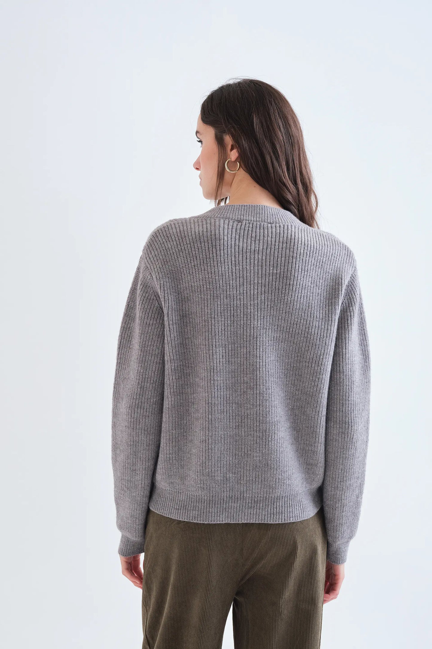 Cardigan in maglia con fiocchi grigio