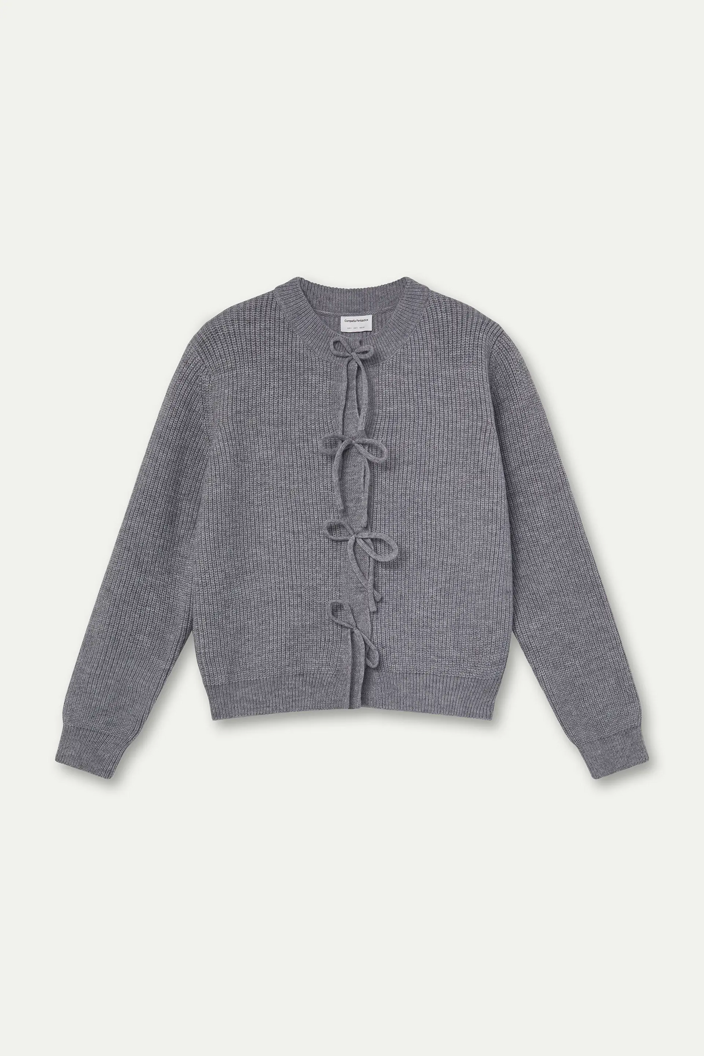 Cardigan in maglia con fiocchi grigio