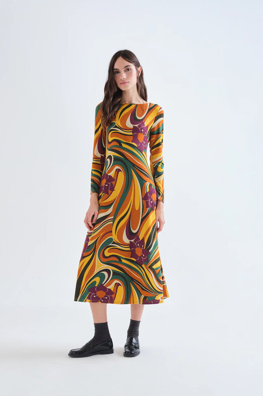 Rivera print midi dress