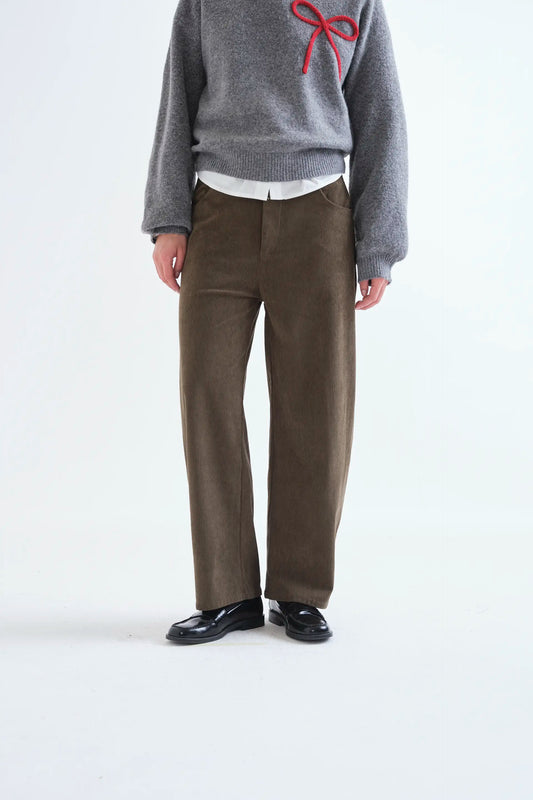 Dark brown corduroy trousers