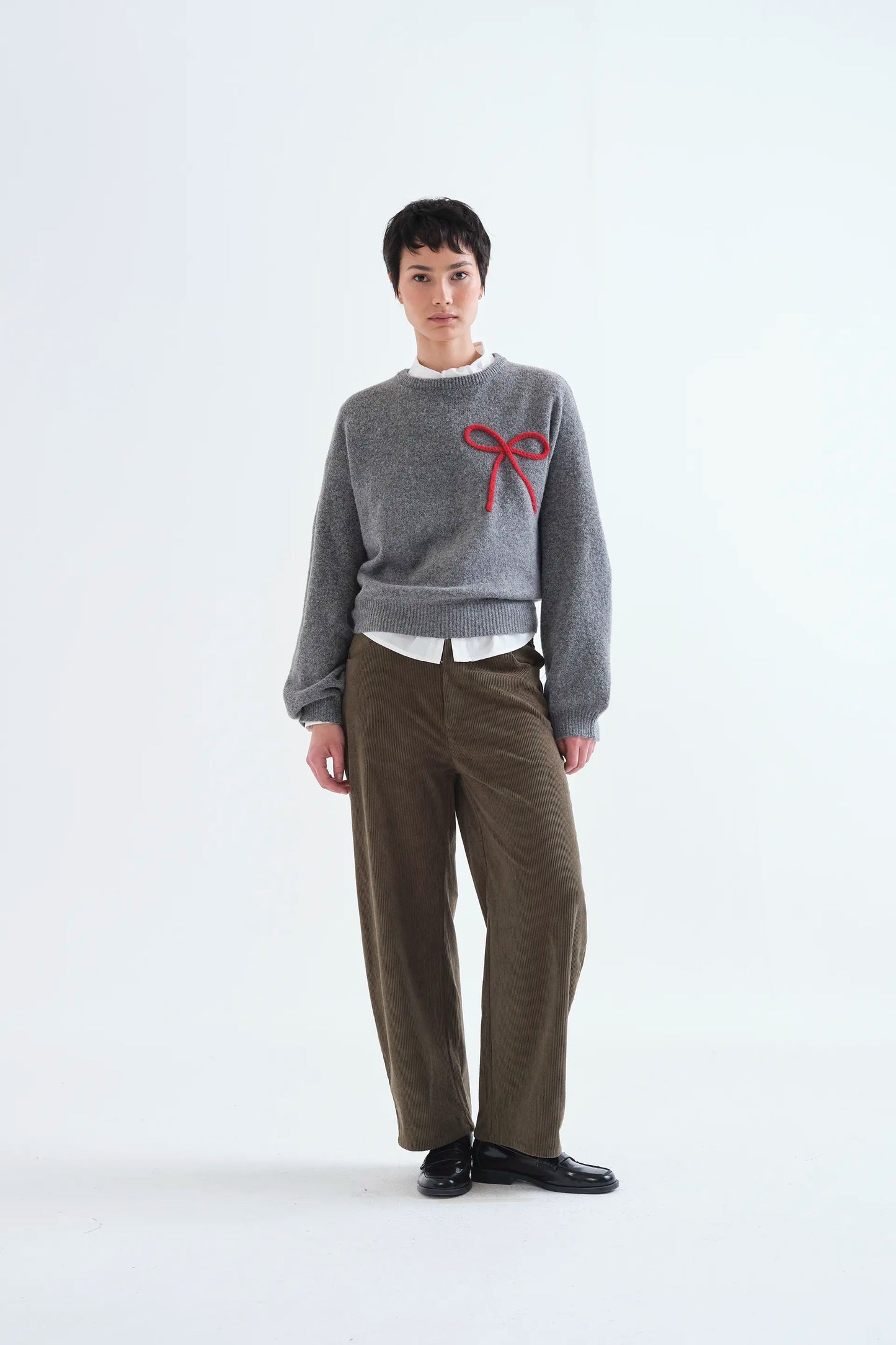 Dark brown corduroy trousers