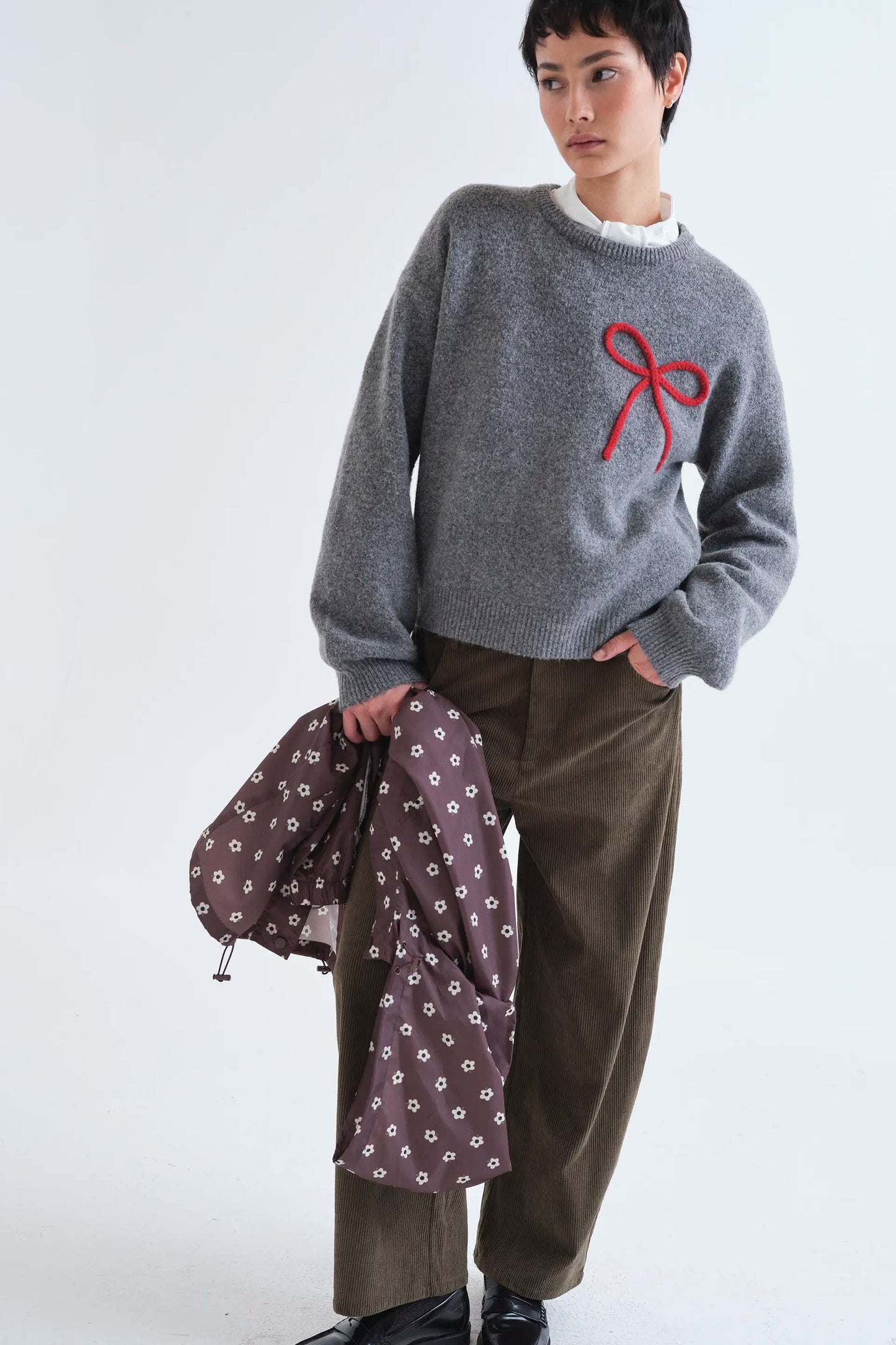 Dark brown corduroy trousers