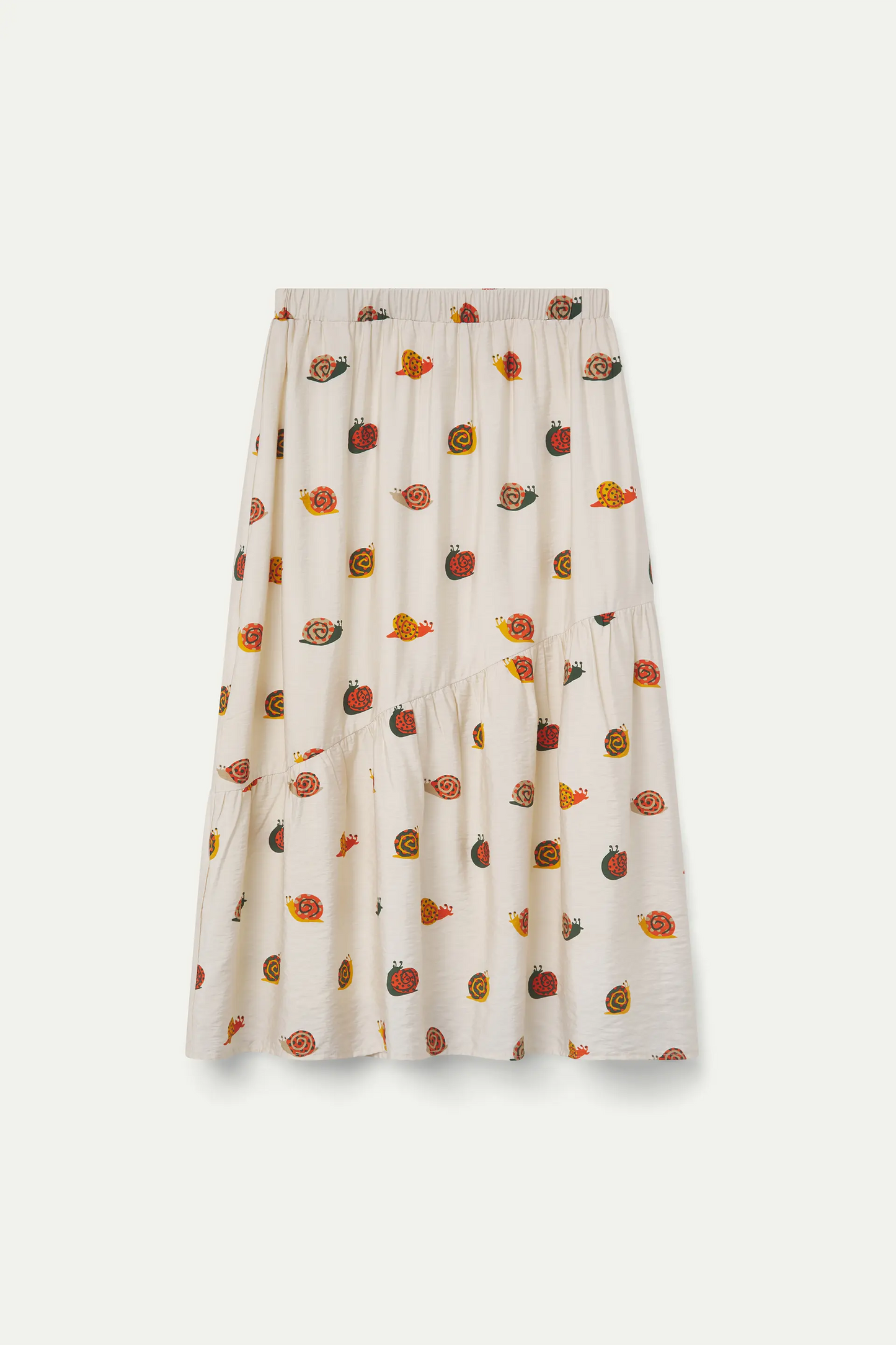Falda midi con estampado de caracoles