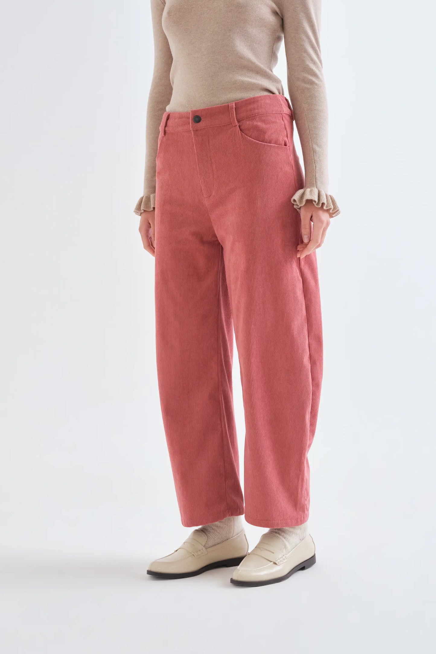 Pantalón de pana rosa