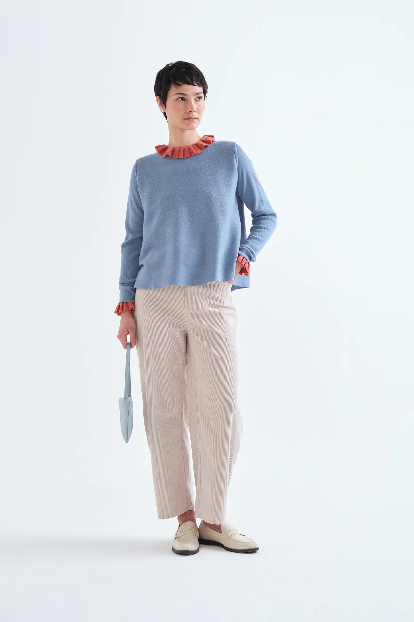 Off-white corduroy trousers