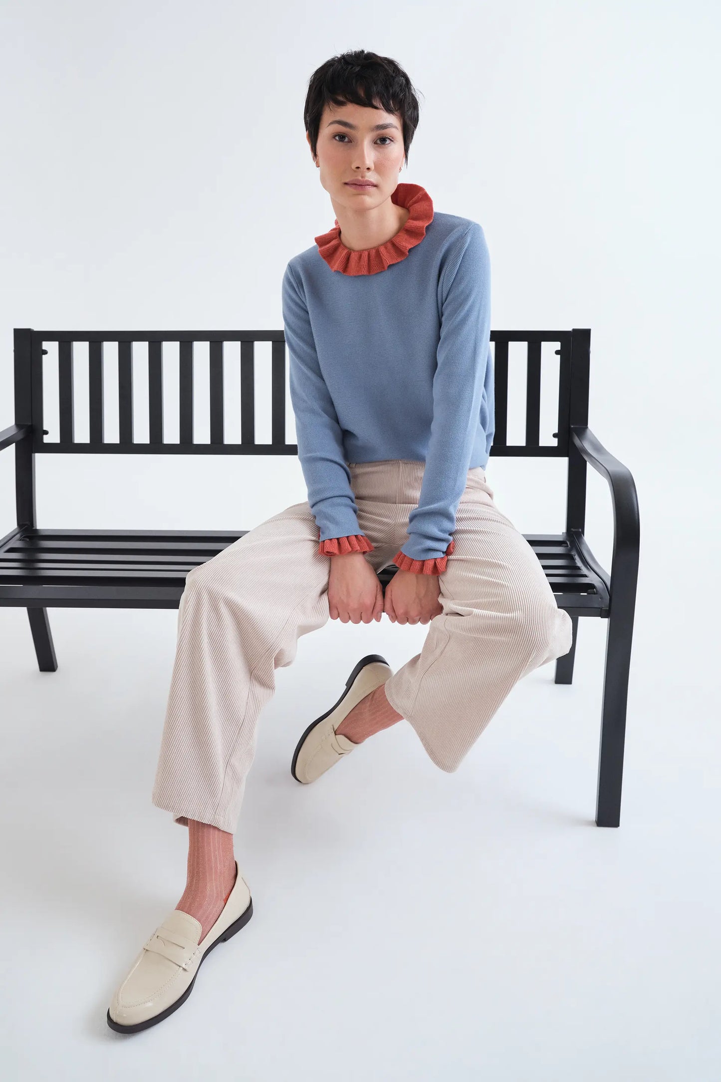 Off-white corduroy trousers