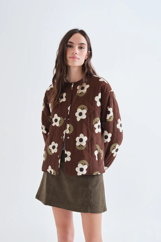 Chaqueta acolchada con estampado Santini