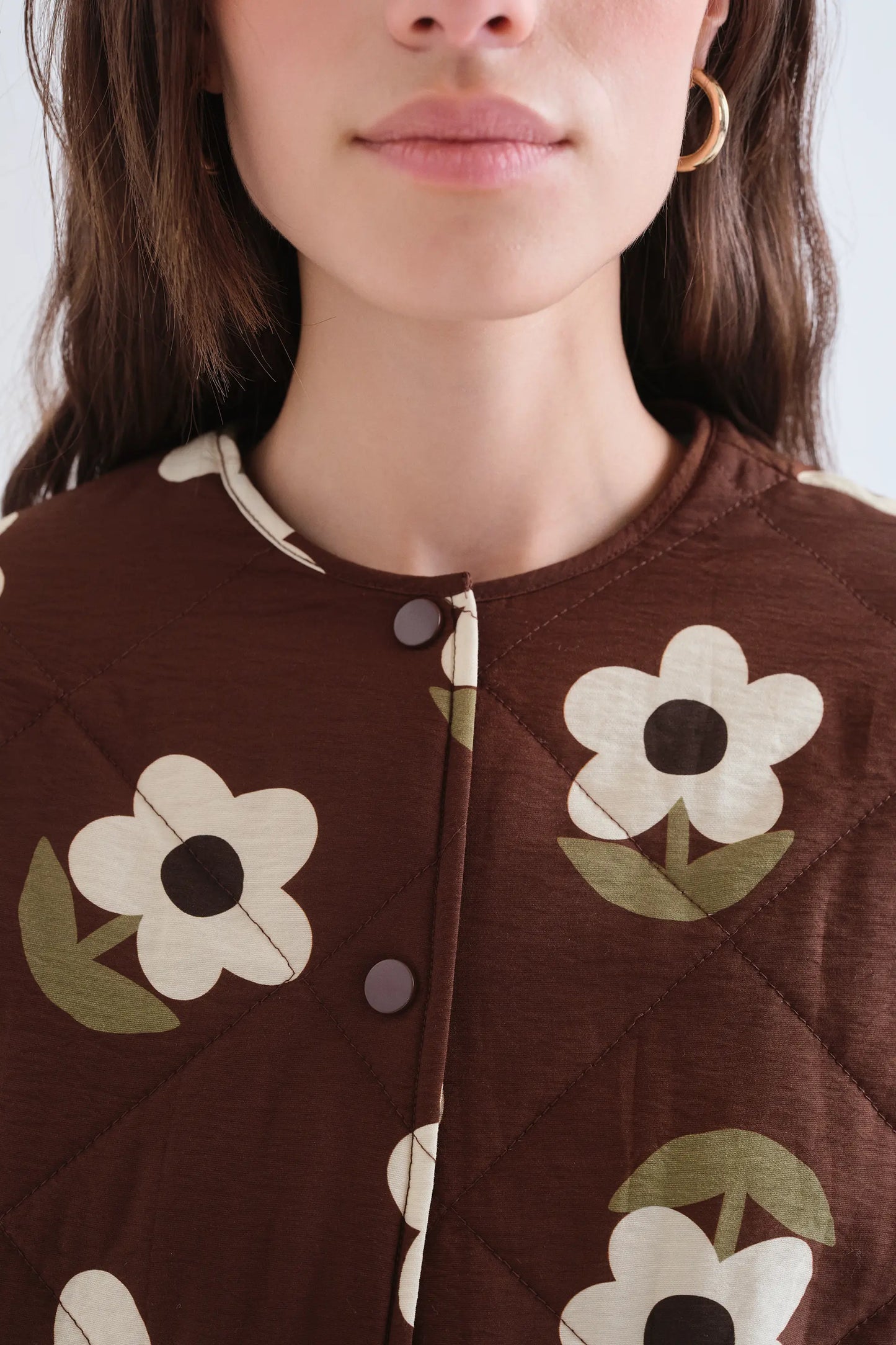 Chaqueta acolchada con estampado Santini