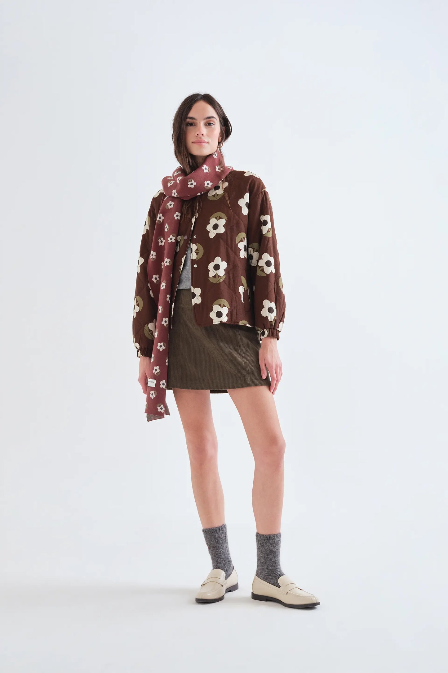 Chaqueta acolchada con estampado Santini