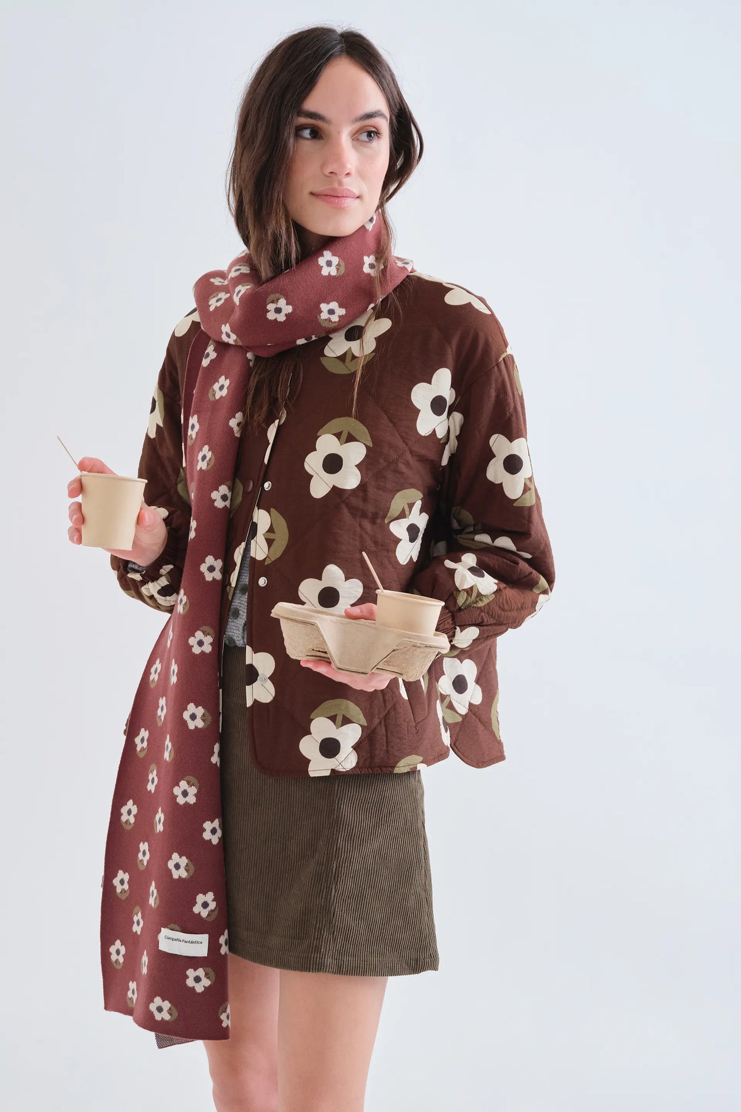Chaqueta acolchada con estampado Santini