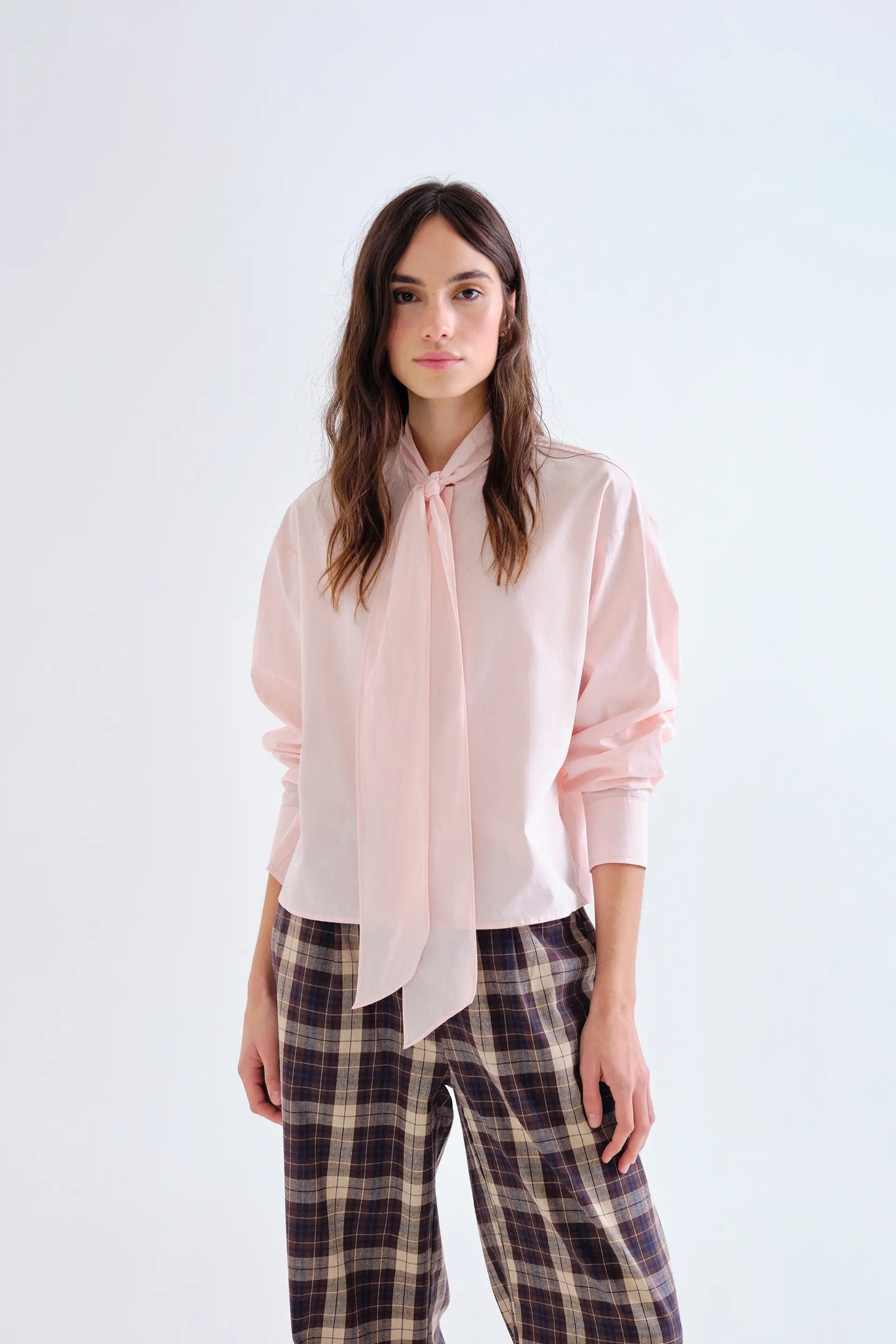 Camisa lazada 100% algodón rosa