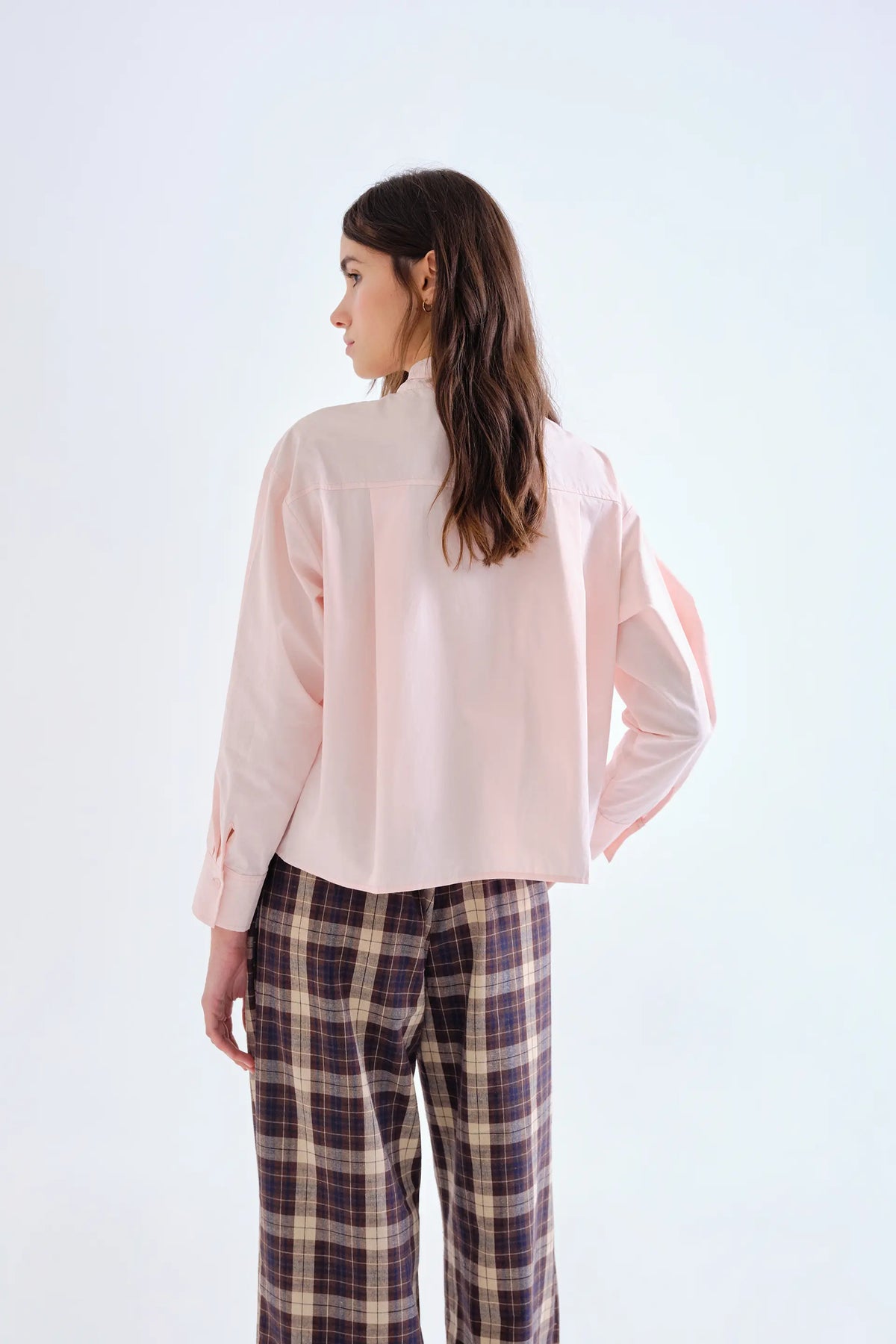 Camisa lazada 100% algodón rosa