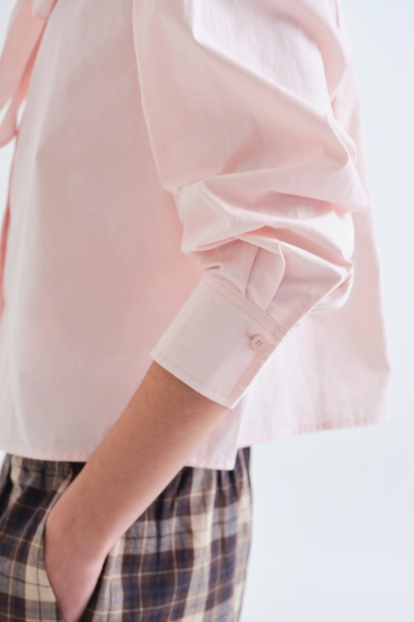 Camisa lazada 100% algodón rosa