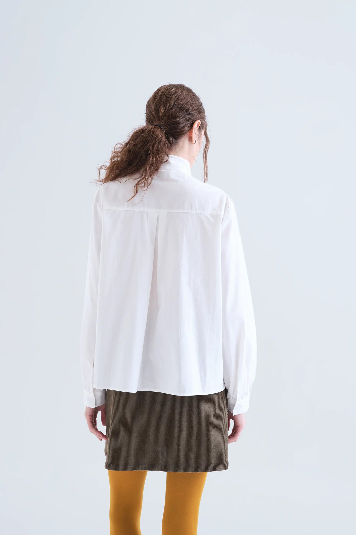 Structured bow shirt 100% white cotton